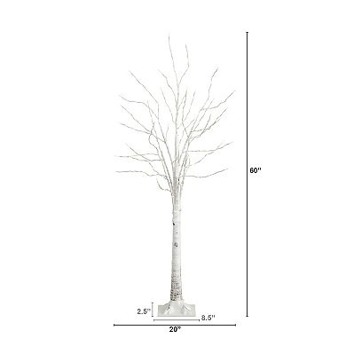 nearly natural 5-ft. Pre-Lit Artificial White Birch Tree