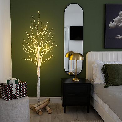 nearly natural 6-ft. Pre-Lit Artificial White Birch Tree