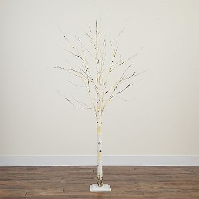 nearly natural 6-ft. Pre-Lit Artificial White Birch Tree