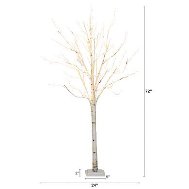 nearly natural 6-ft. Pre-Lit Artificial White Birch Tree