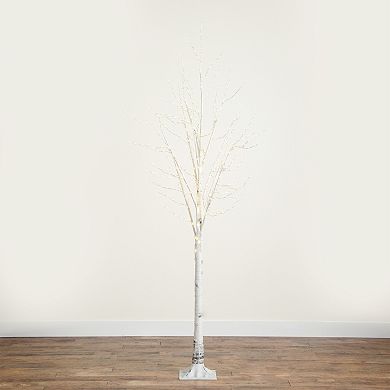 nearly natural 8-ft. Pre-Lit Artificial White Birch Tree