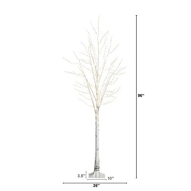 nearly natural 8-ft. Pre-Lit Artificial White Birch Tree