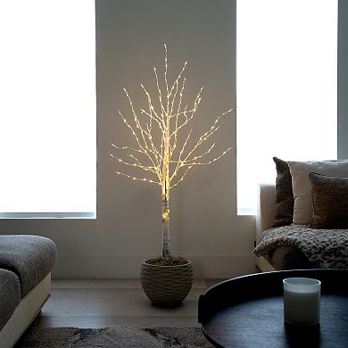nearly natural 4-ft. Pre-Lit Artificial White Birch Tree