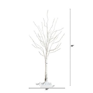 nearly natural 4-ft. Pre-Lit Artificial White Birch Tree