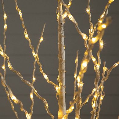 nearly natural 6-ft. Pre-Lit Artificial White Birch Tree with Base