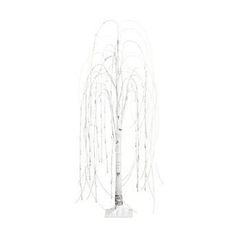 nearly natural 4-ft. Pre-Lit Artificial White Weeping Willow Tree