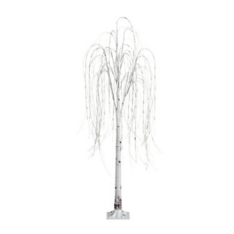 nearly natural 6-ft. Pre-Lit Artificial White Weeping Willow Tree