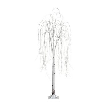 nearly natural 6-ft. Pre-Lit Artificial White Weeping Willow Tree
