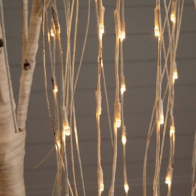 nearly natural 6-ft. Pre-Lit Artificial White Weeping Willow Tree