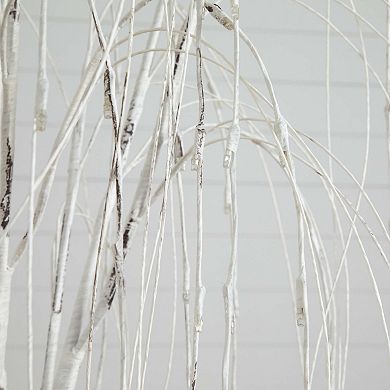nearly natural 6-ft. Pre-Lit Artificial White Weeping Willow Tree