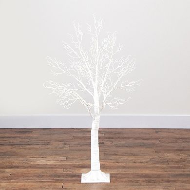 nearly natural 4-ft. Pre-Lit Artificial White Twig Tree