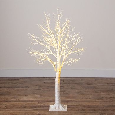 nearly natural 4-ft. Pre-Lit Artificial White Twig Tree