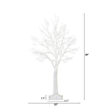 nearly natural 4-ft. Pre-Lit Artificial White Twig Tree