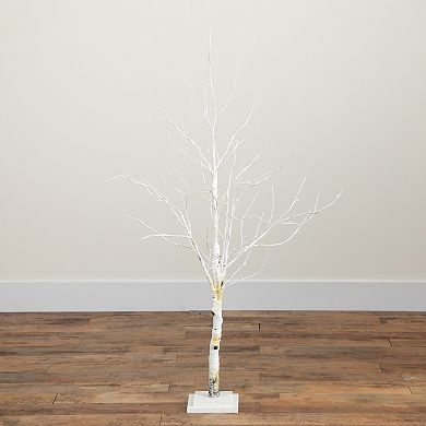 nearly natural 4-ft. Pre-Lit Artificial White Birch Tree