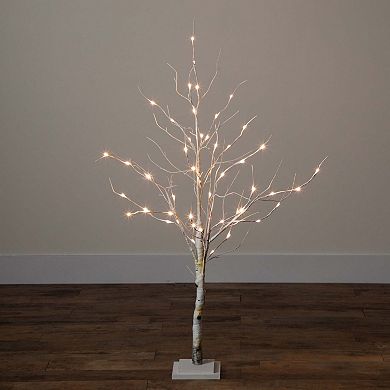 nearly natural 4-ft. Pre-Lit Artificial White Birch Tree
