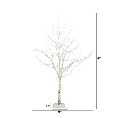 nearly natural 4-ft. Pre-Lit Artificial White Birch Tree