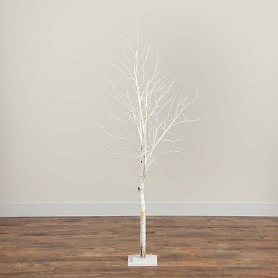 nearly natural 6-ft. Pre-Lit Artificial White Birch Tree