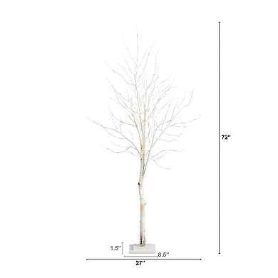 nearly natural 6-ft. Pre-Lit Artificial White Birch Tree