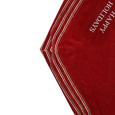Seasons Designs 56-in. Red and White Happy Holidays Christmas Tree Skirt