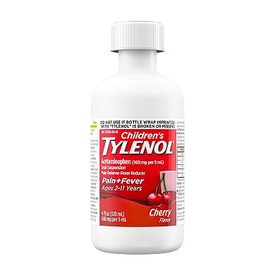 Children’s Tylenol Oral Suspension, Cherry, 4 Fl. Oz