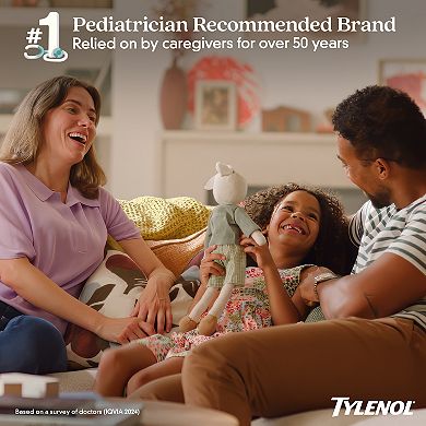 Children's Tylenol Liquid Oral Suspension Pain Reliever & Fever Reducer with Acetaminophen, Aspirin-, Ibuprofen-, High Fructose Corn Syrup- & Dye-Free, Cherry, 4 Fl. Oz