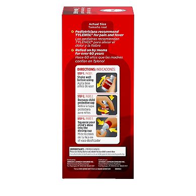 Children’s Tylenol Oral Suspension, Dye-Free, Cherry Flavor, 8 Fl. Oz