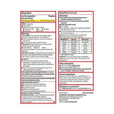 Children's Tylenol Liquid Oral Suspension Medicine, Acetaminophen Pain Reliever & Fever Reducer for Cold + Flu Symptoms & Sore Throat, Aspirin-, Ibuprofen- & Alcohol- Free, Grape, 4 fl. oz