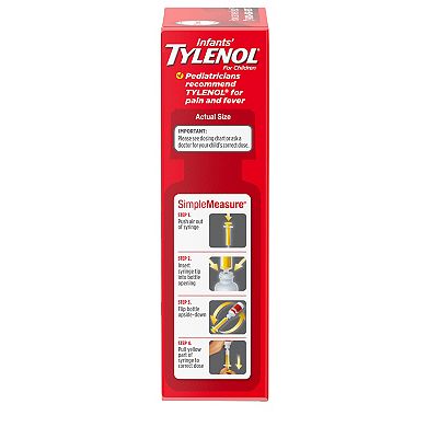 Infants’ Tylenol Oral Suspension, Dye-Free, Cherry, 1 Fl. Oz