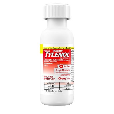 Infants’ Tylenol Oral Suspension, Dye-Free, Cherry, 1 Fl. Oz