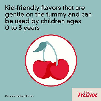 Infants’ Tylenol Oral Suspension, Dye-Free, Cherry, 2 Fl. Oz