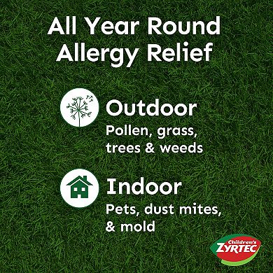 Children’s Zyrtec® Allergy Syrup, Dye-Free, Sugar-Free, Grape, 4 Fl. Oz
