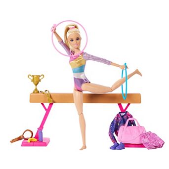 Barbie® Gymnastics Playset with Blonde Fashion Doll, Balance Beam, Accessories & Flip Feature
