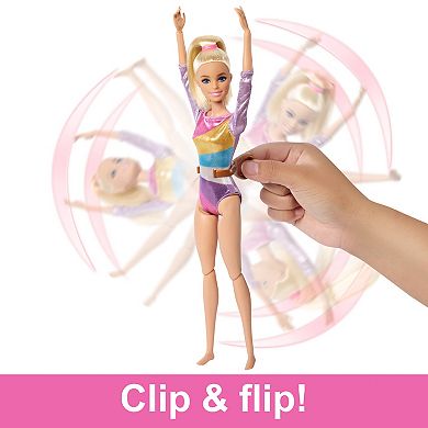 Barbie® Gymnastics Playset with Blonde Fashion Doll, Balance Beam, Accessories & Flip Feature