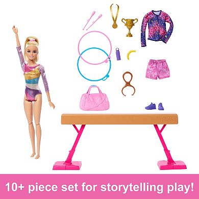 Barbie® Gymnastics Playset with Blonde Fashion Doll, Balance Beam, Accessories & Flip Feature