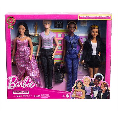 Barbie® Careers Women in Film 4-Pack Dolls with Removable Looks & Accessories