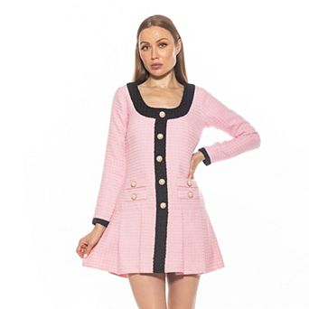 Women's ALEXIA ADMOR Nina Long Sleeve Drop Waist Pleated Dress