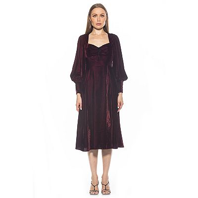 bell sleeve fit & flare dress Maison Tara Women's Bell Sleeve Scuba Fit-and-Flare Dress