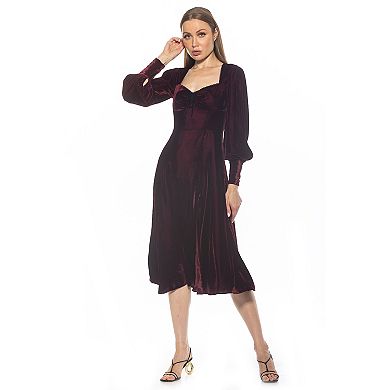 Women's ALEXIA ADMOR Willa Long Bubble Sleeve Fit And Flare Dress