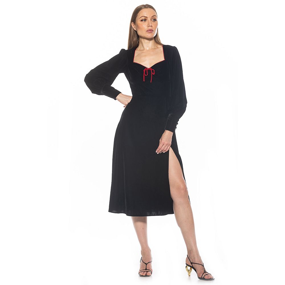 Women's ALEXIA ADMOR Willa Long Bubble Sleeve Fit And Flare