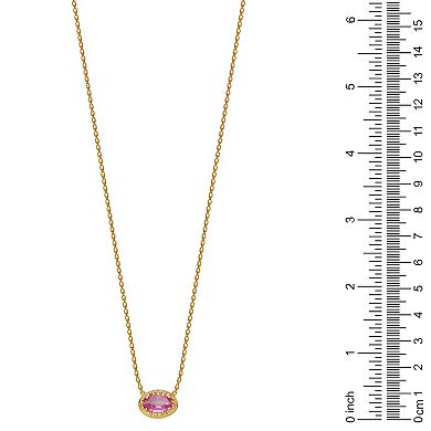 Classic Treasures 10k Gold Pink Sapphire Solitaire Necklace