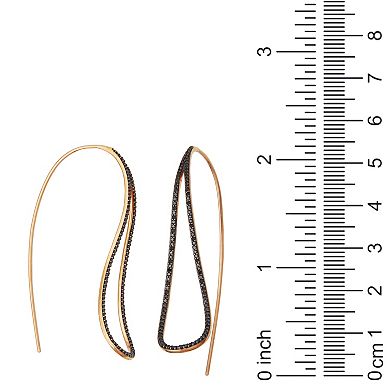 Classic Treasures 10k Rose Gold 5/8 Carat T.W. Black Diamond Open Geometric Drop Earrings