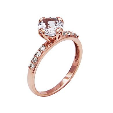 Classic Treasures 10k Rose Gold White Topaz Engagement Ring