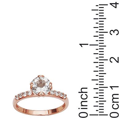 Classic Treasures 10k Rose Gold White Topaz Engagement Ring