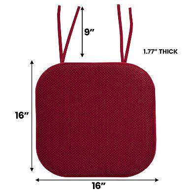 Sweet Home Memory Foam Honeycomb Non-Slip Back Chair Cushion 2 Pack