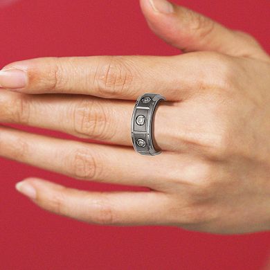Classic Treasures Tungsten 1/8 Carat T.W. Diamond Bezel Set Band Ring