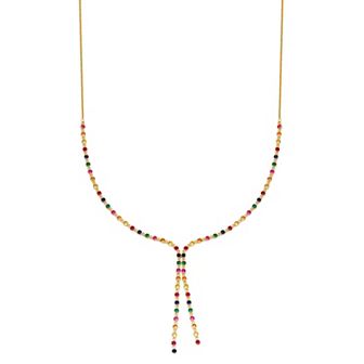 Classic Treasures 18k Gold Over Silver Gemstone Necklace