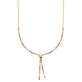 Classic Treasures 18k Gold Over Silver Gemstone Necklace