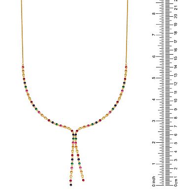 Classic Treasures 18k Gold Over Silver Gemstone Necklace