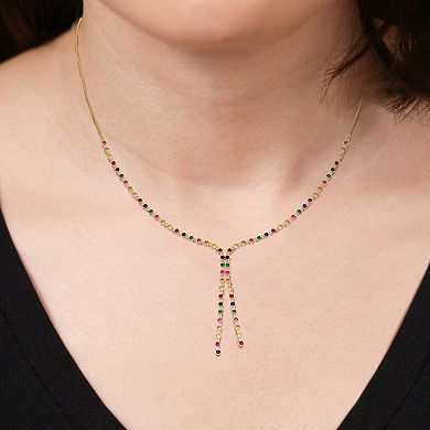 Classic Treasures 18k Gold Over Silver Gemstone Necklace