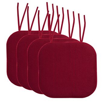 Sweet Home Memory Foam Honeycomb Non-Slip Back Chair Cushion 4 Pack